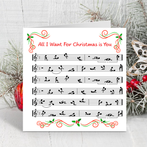 Funny Naughty Christmas Card Cheeky Rude Boyfriend Girlfriend Husband Wife Humor Song Lyrics All I Want Christmas