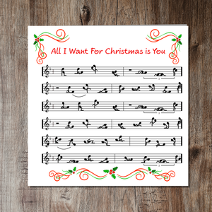 Funny Naughty Christmas Card Cheeky Rude Boyfriend Girlfriend Husband Wife Humor Song Lyrics All I Want Christmas