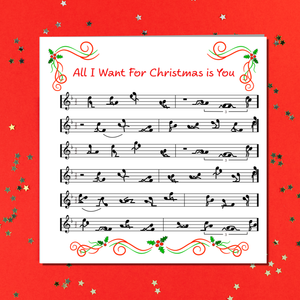 Funny Naughty Christmas Card Cheeky Rude Boyfriend Girlfriend Husband Wife Humor Song Lyrics All I Want Christmas