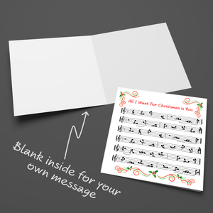 Funny Naughty Christmas Card Cheeky Rude Boyfriend Girlfriend Husband Wife Humor Song Lyrics All I Want Christmas