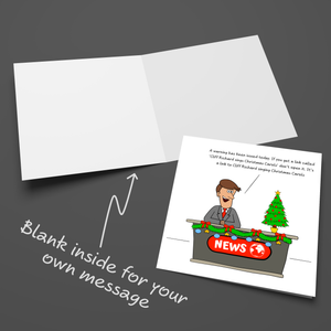 Funny Christmas Card for Dad, Mum, Grandma, Granny Grandpa, brother, sister, son, daughter. Cliff Richard Carols spam joke