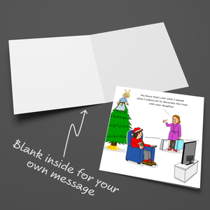 Funny Christmas Card for Daughter Dad Mum Husband Wife Parents Children Kids Toddler Teens Tree Decorate Humour