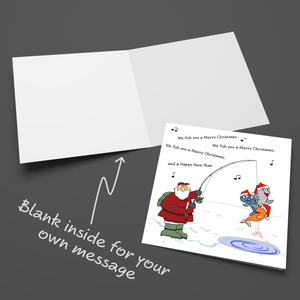 Fishing Christmas Card for Fisherman Dad Son Uncle Wish You Merry Christmas Funny Humour Cute Special Fish