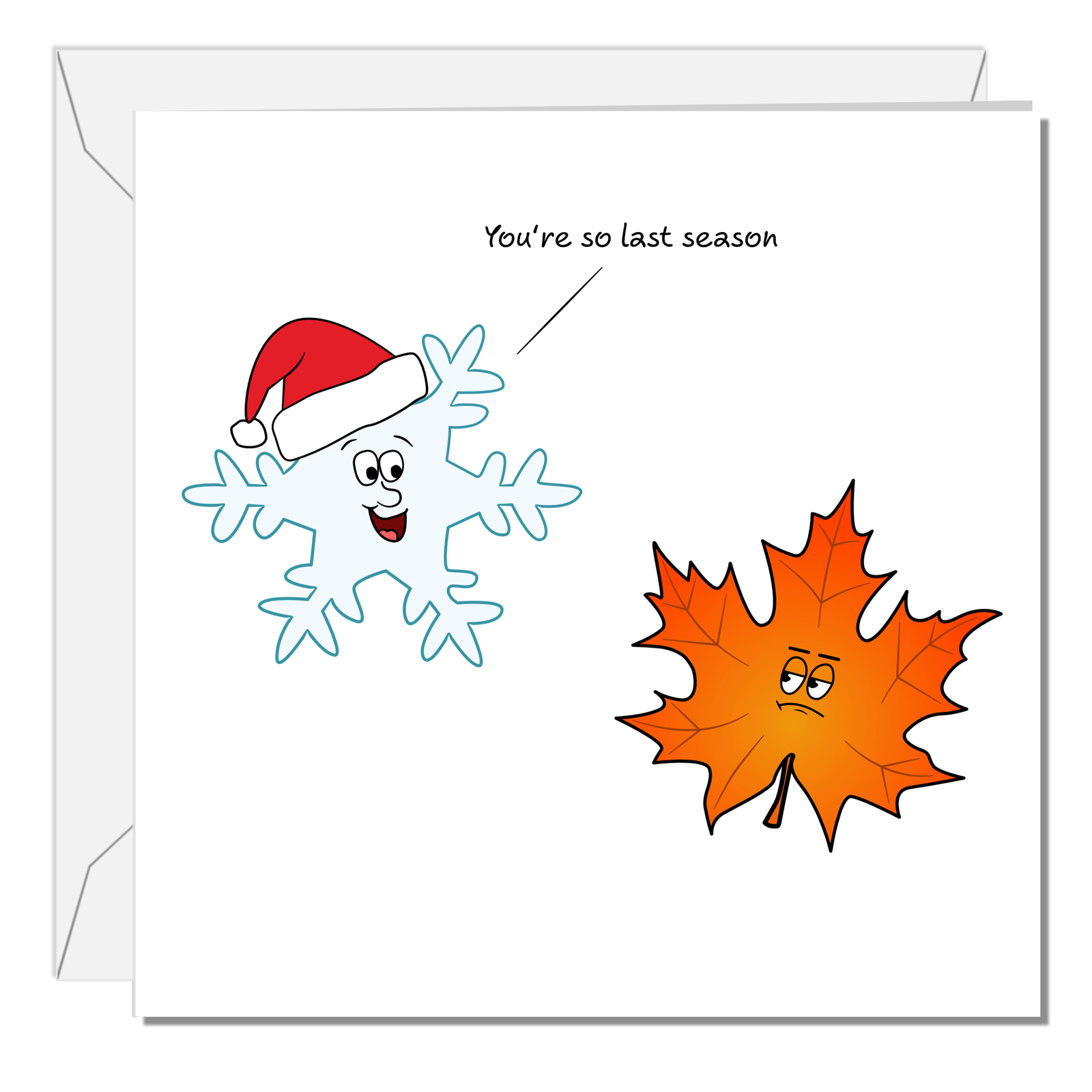 Funny Christmas Card Humour Female Friend Mum Aunt Daughter Snowflake Autumn Cartoon Cheeky