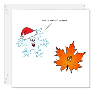 Funny Christmas Card Humour Female Friend Mum Aunt Daughter Snowflake Autumn Cartoon Cheeky
