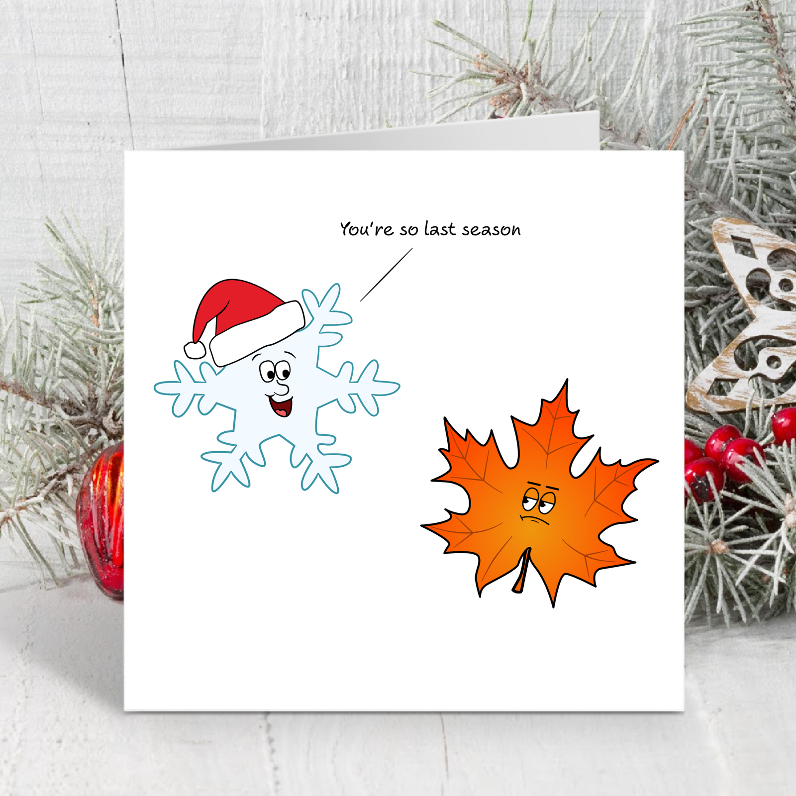 Funny Christmas Card Humour Female Friend Mum Aunt Daughter Snowflake Autumn Cartoon Cheeky