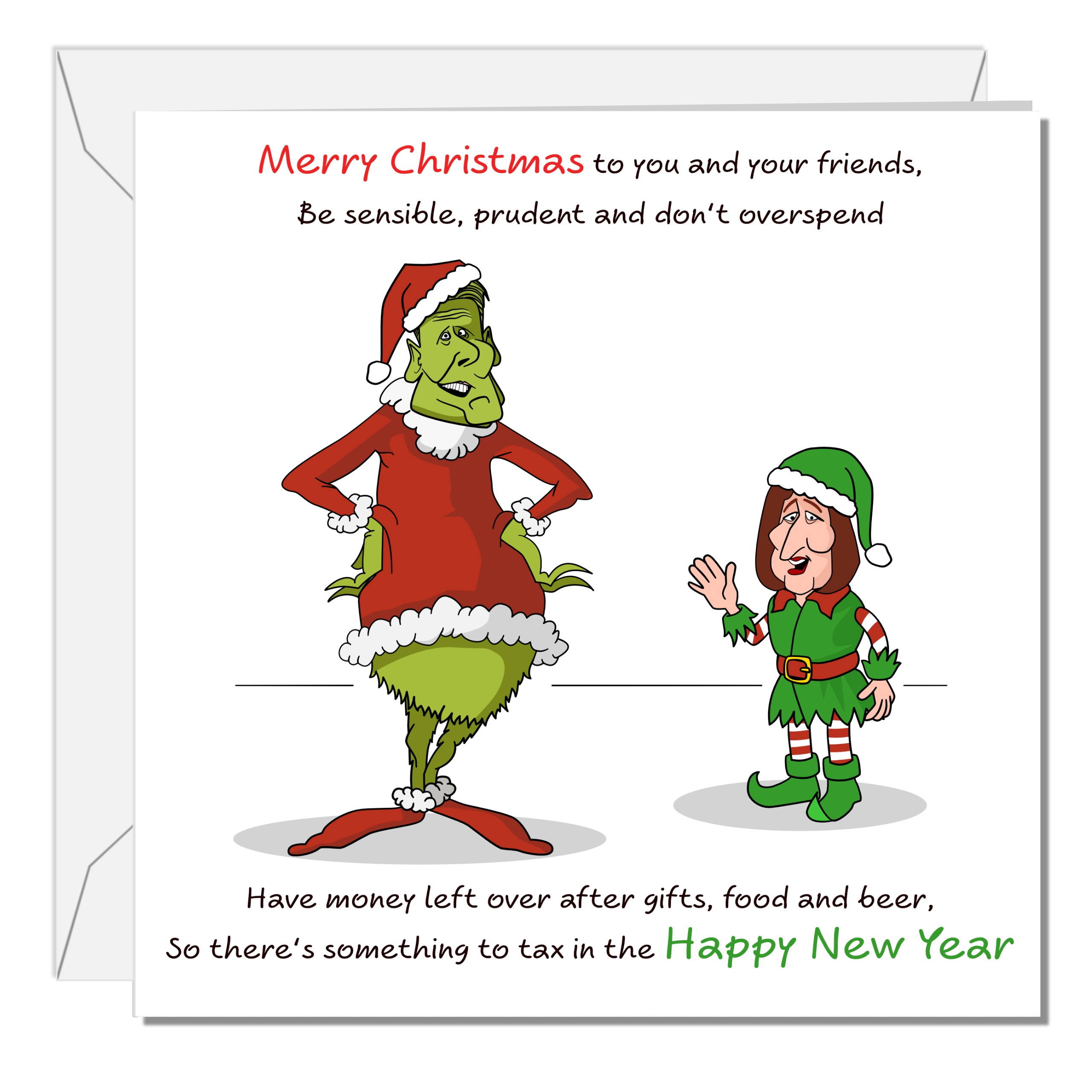 Funny Keir Starmer Christmas Card Grinch Labour MP Tax Cheeky Rude