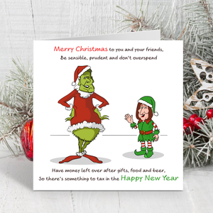 Funny Keir Starmer Christmas Card Grinch Labour MP Tax Cheeky Rude Cartoon