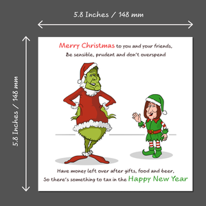 Funny Keir Starmer Christmas Card Grinch Labour MP Tax Cheeky Rude Cartoon