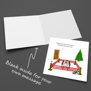 Funny Family Christmas Card for Dad Mum Husband Wife Son Daughter Grandparents Family Lunch Turkey Argue