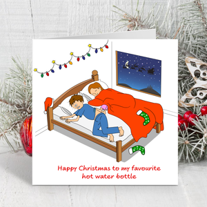 Funny Christmas Card for Boyfriend Husband Cute Cheeky Fun