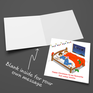 Funny Christmas Card for Boyfriend Husband Cute Cheeky Fun