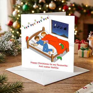 Funny Christmas Card for Boyfriend Husband Cute Cheeky Fun