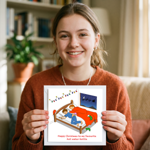 Funny Christmas Card for Boyfriend Husband Cute Cheeky Fun