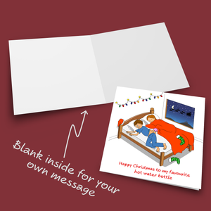 Funny Christmas Card for Boyfriend Husband Cute Cheeky Fun
