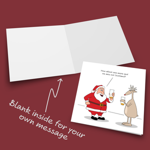 Funny Christmas Card - Humorous Scotland Drinking Santa & Reindeer Joke