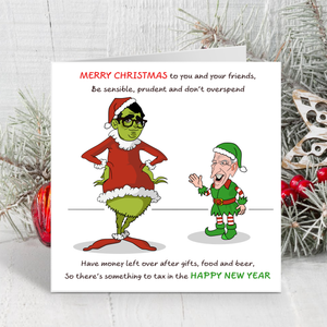 Funny Andy Burnham and John Healey Christmas Card Grinch Labour MP Tax Cheeky Rude Cartoon