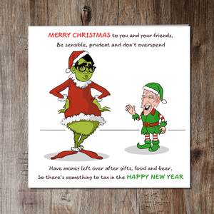 Funny Andy Burnham and John Healey Christmas Card Grinch Labour MP Tax Cheeky Rude Cartoon