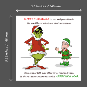 Funny Andy Burnham and John Healey Christmas Card Grinch Labour MP Tax Cheeky Rude Cartoon