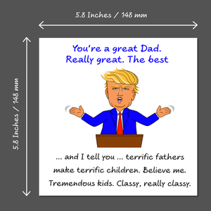 Funny Donald Trump Fathers Day Card Birthday for Dad Humor amusing Trump Daddy Cartoon