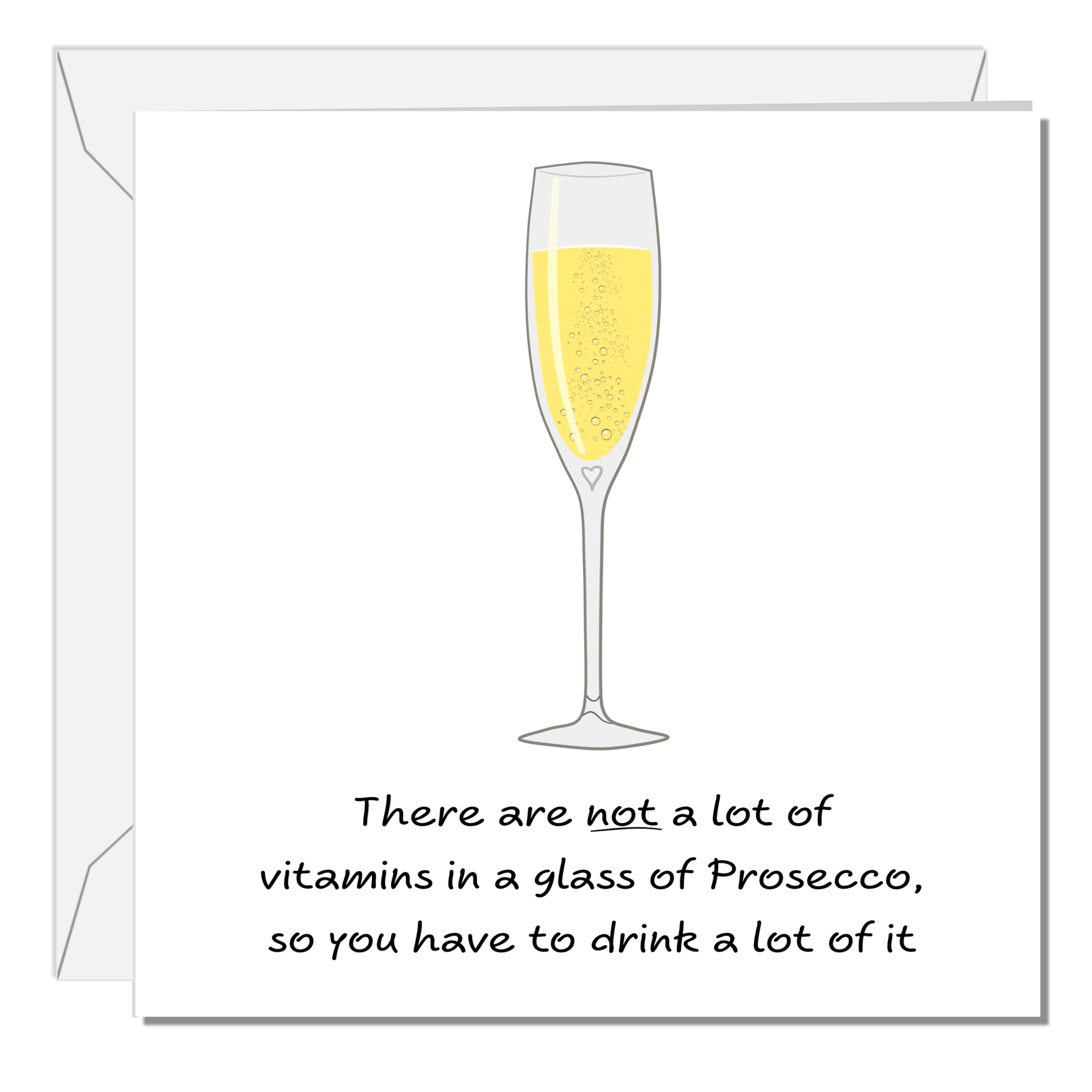 Prosecco Champagne Birthday Card or Friendship card - girl friend, female, Funny, humorous and fun. Handmade.