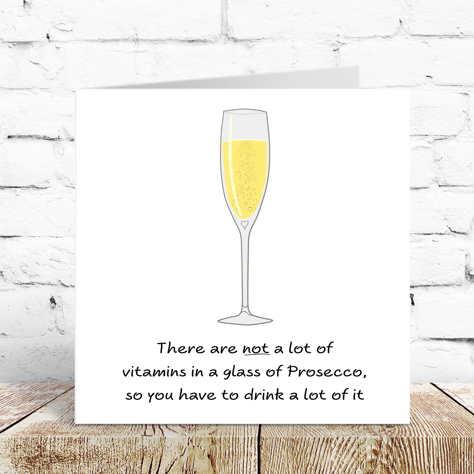 Prosecco Champagne Birthday Card or Friendship card - girl friend, female, Funny, humorous and fun. Handmade.