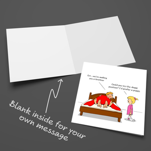 Funny and Rude Birthday Card for Mum / Dad - Making You a Brother - Doggy Style