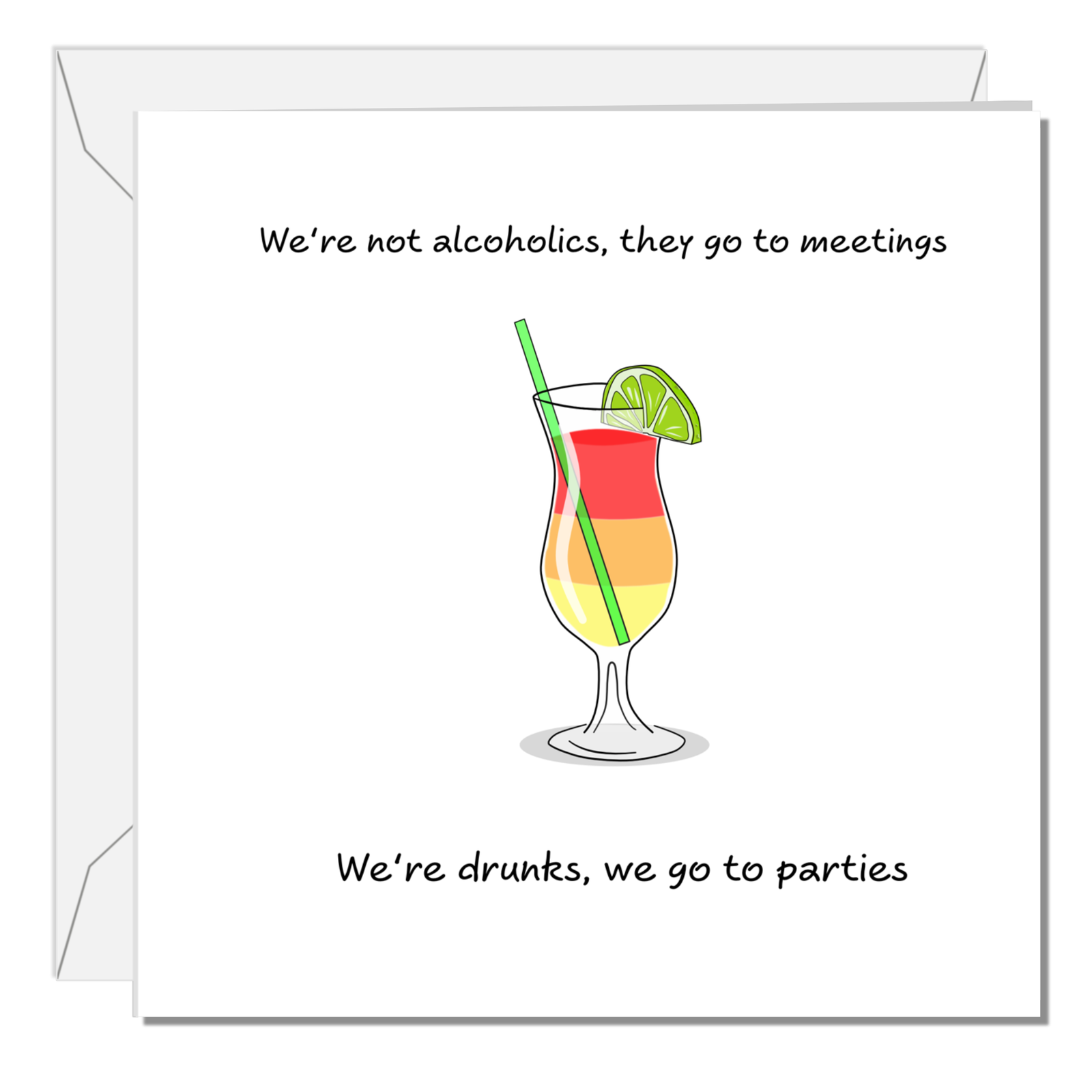 Funny Birthday Card, Friendship, Hen, girlfriend, female card. Cocktails, drinking, drunk. Humorous and fun Party Fun