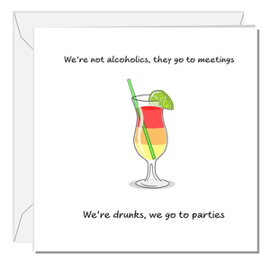 Funny Birthday Card, Friendship, Hen, girlfriend, female card. Cocktails, drinking, drunk. Humorous and fun Party Fun