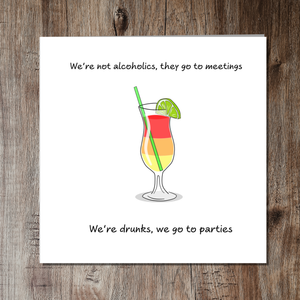 Funny Birthday Card, Friendship, Hen, girlfriend, female card. Cocktails, drinking, drunk. Humorous and fun Party Fun