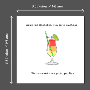 Funny Birthday Card, Friendship, Hen, girlfriend, female card. Cocktails, drinking, drunk. Humorous and fun Party Fun