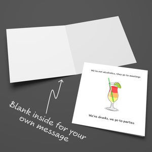 Funny Birthday Card, Friendship, Hen, girlfriend, female card. Cocktails, drinking, drunk. Humorous and fun Party Fun