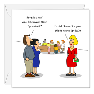 Funny Birthday Card, Mothers Day Card, Teacher Thank You - humorous amusing rude - children School party