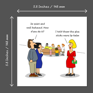 Funny Birthday Card, Mothers Day Card, Teacher Thank You - humorous amusing rude - children School party