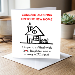 New Home Congratulations Card - Moving House Housewarming - Friends Family Son Daughter