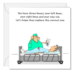 Funny Knee Replacement Surgery Card - Get Well Soon Card, Operation Recovery, Funny, humorous,