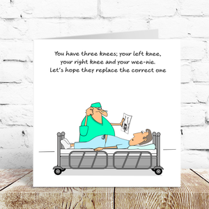 Funny Knee Replacement Surgery Card - Get Well Soon Card, Operation Recovery, Funny, humorous,