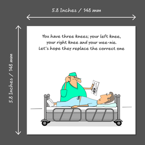 Funny Knee Replacement Surgery Card - Get Well Soon Card, Operation Recovery, Funny, humorous,