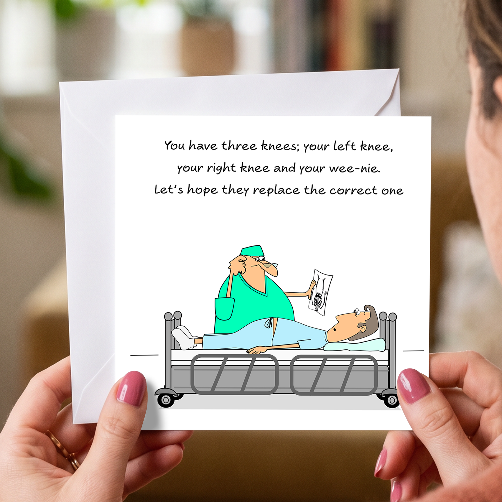 Funny Knee Replacement Surgery Card - Get Well Soon Card, Operation Recovery, Funny, humorous,