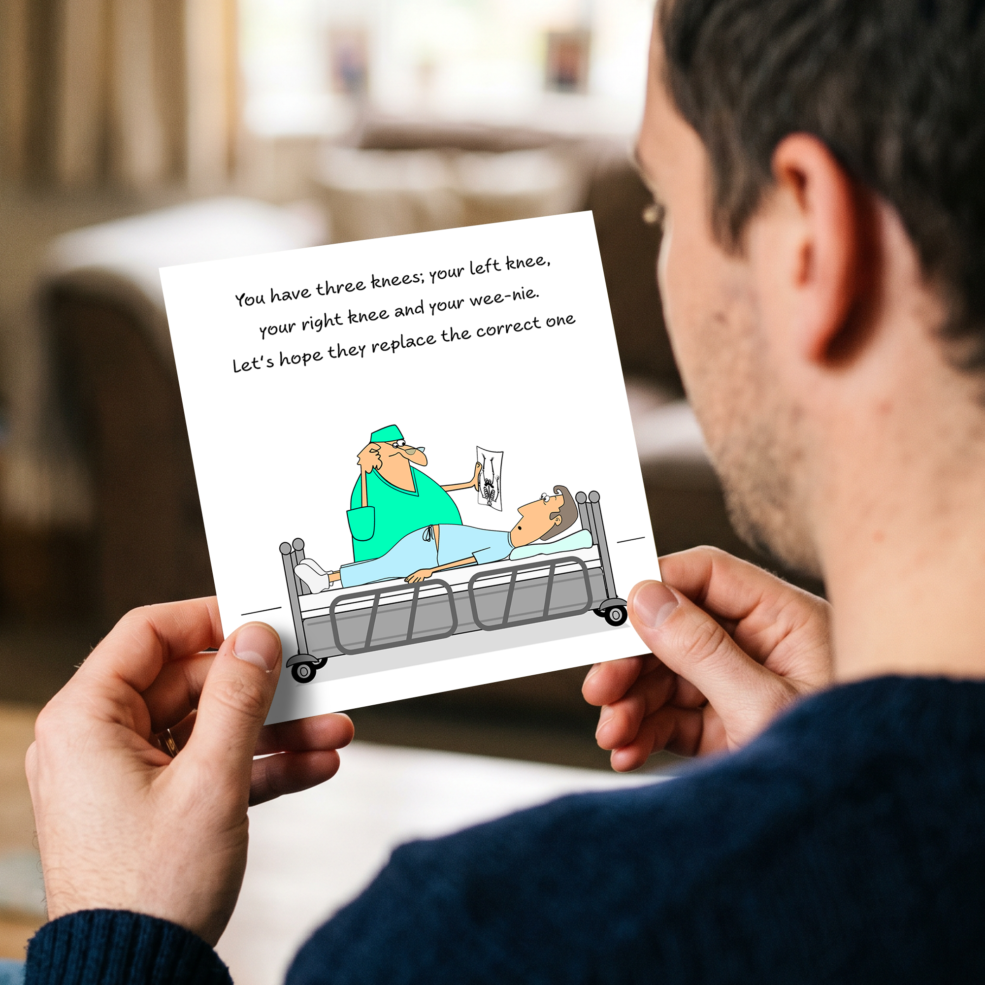 Funny Knee Replacement Surgery Card - Get Well Soon Card, Operation Recovery, Funny, humorous,