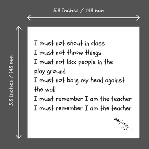 Funny Teacher Card - Fun, humorous amusing - favourite best thank you - detention discipline school class  - blank inside
