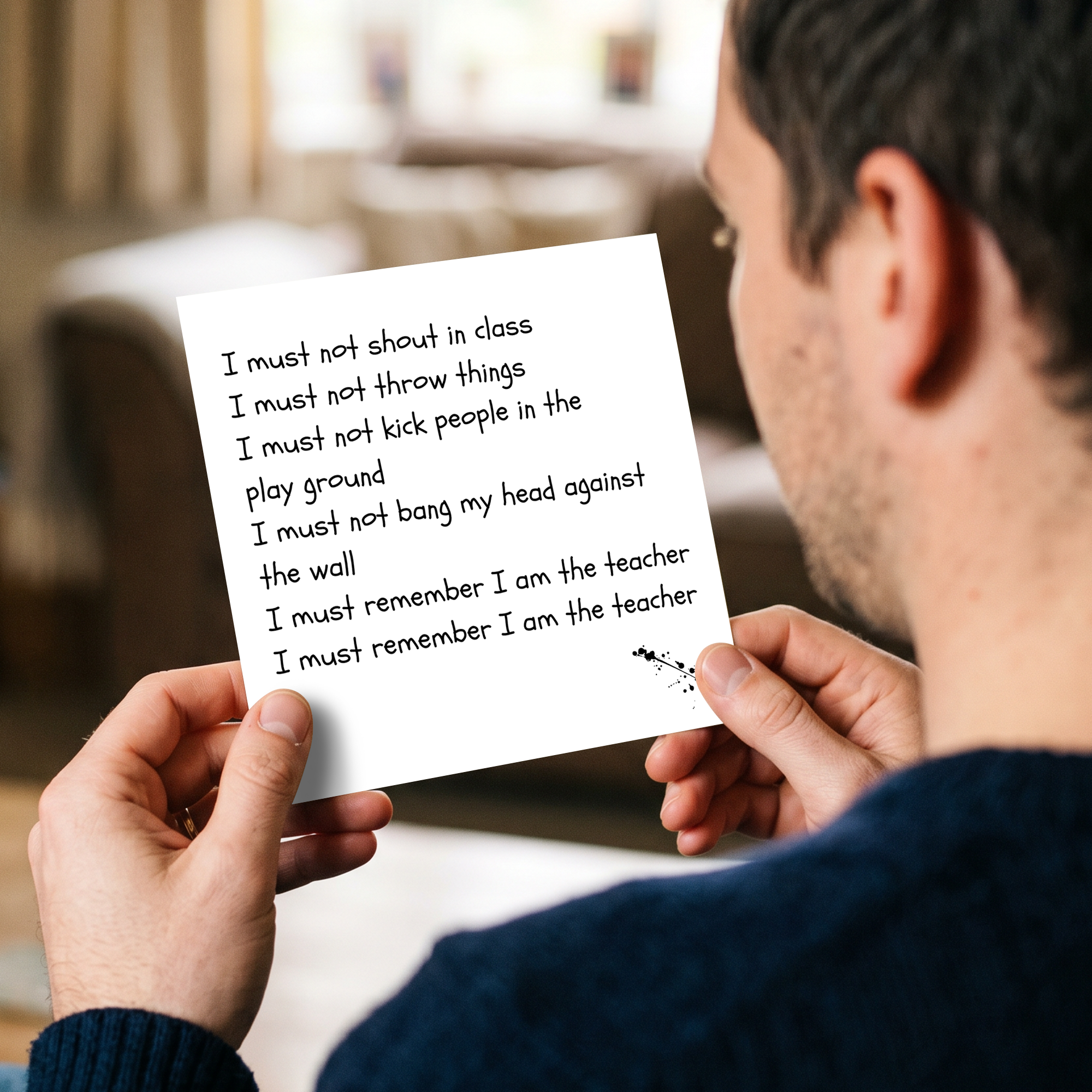 Funny Teacher Card - Fun, humorous amusing - favourite best thank you - detention discipline school class  - blank inside