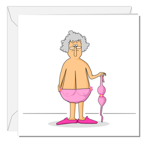 Funny Birthday card 40th 50th 60th Birthday for Wife Mum Grandmother - Old aged age - Funny rude humorous cheeky - saggy boobs breasts