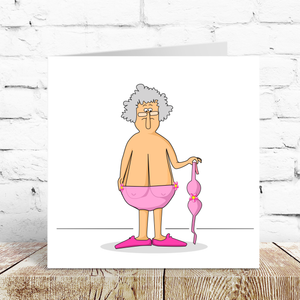 Funny Birthday card 40th 50th 60th Birthday for Wife Mum Grandmother - Old aged age - Funny rude humorous cheeky - saggy boobs breasts