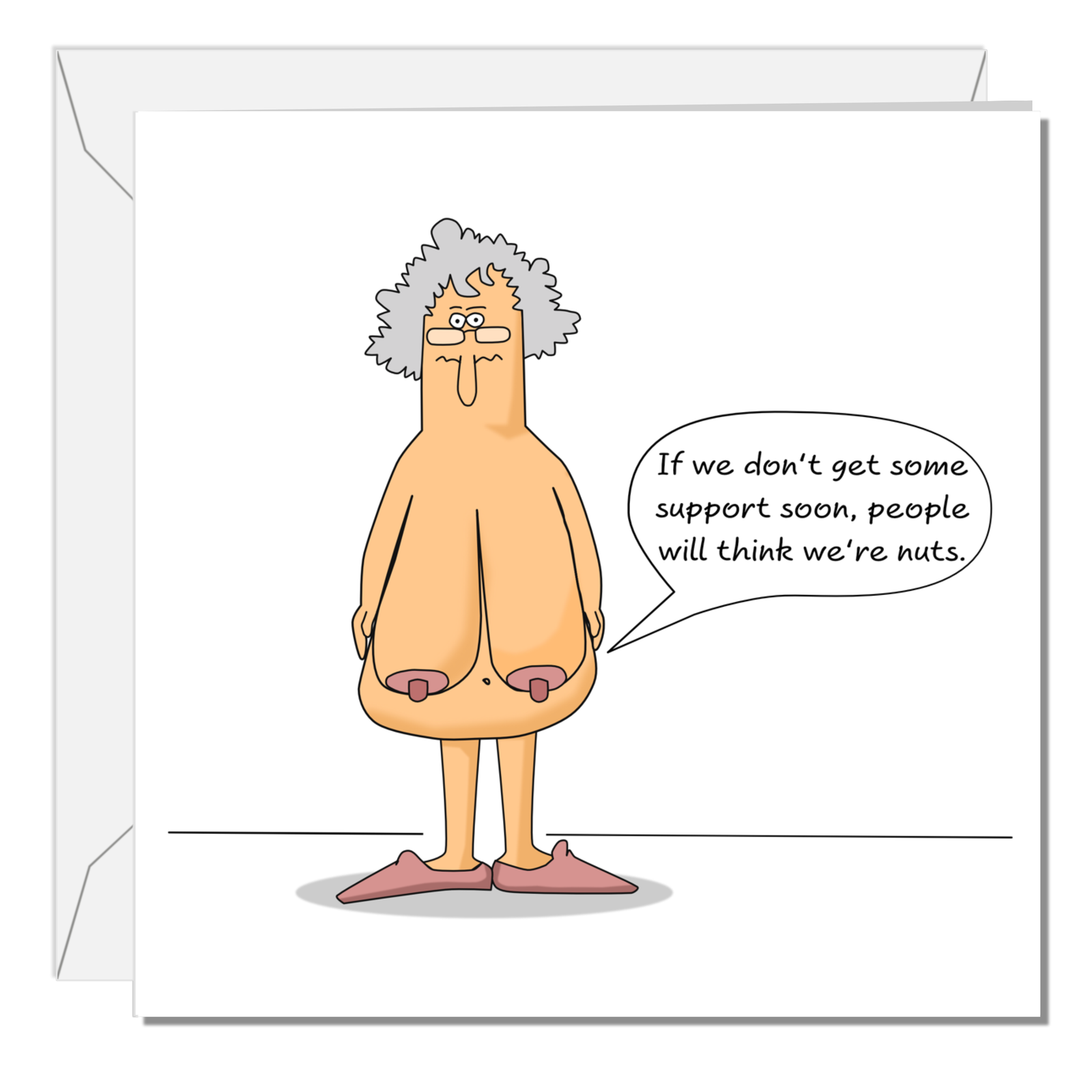 Funny Birthday card 40th 50th 60th Birthday for Wife Mum Grandmother - Old aged age - Funny, humorous and fun - boobs