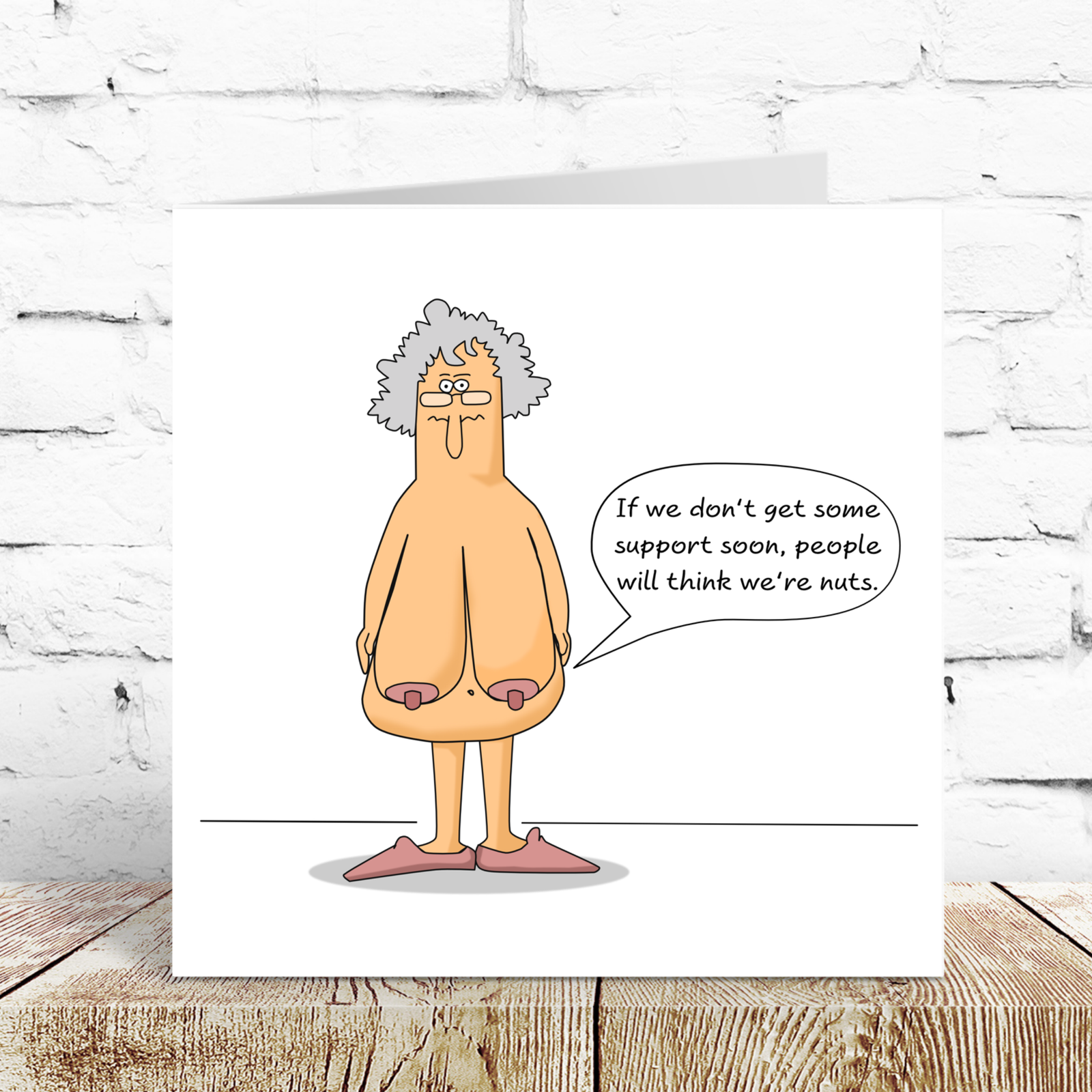 Funny Birthday card 40th 50th 60th Birthday for Wife Mum Grandmother - Old aged age - Funny, humorous and fun - boobs