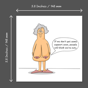 Funny Birthday card 40th 50th 60th Birthday for Wife Mum Grandmother - Old aged age - Funny, humorous and fun - boobs