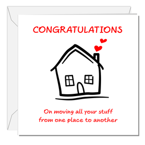 New Home Congratulations Card - Moving house flat apartment housewarming - friends family son daughter first
