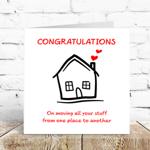 New Home Congratulations Card - Moving house flat apartment housewarming - friends family son daughter first