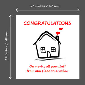 New Home Congratulations Card - Moving house flat apartment housewarming - friends family son daughter first